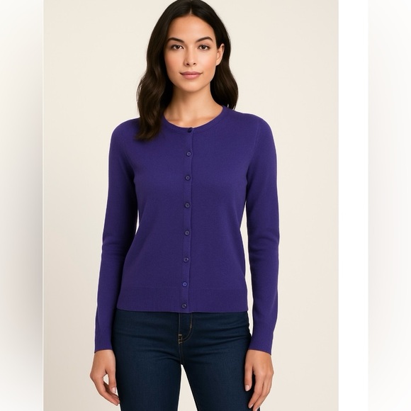 Ann Taylor Purple Button-Up Cardigan – Size M - Picture 1 of 7